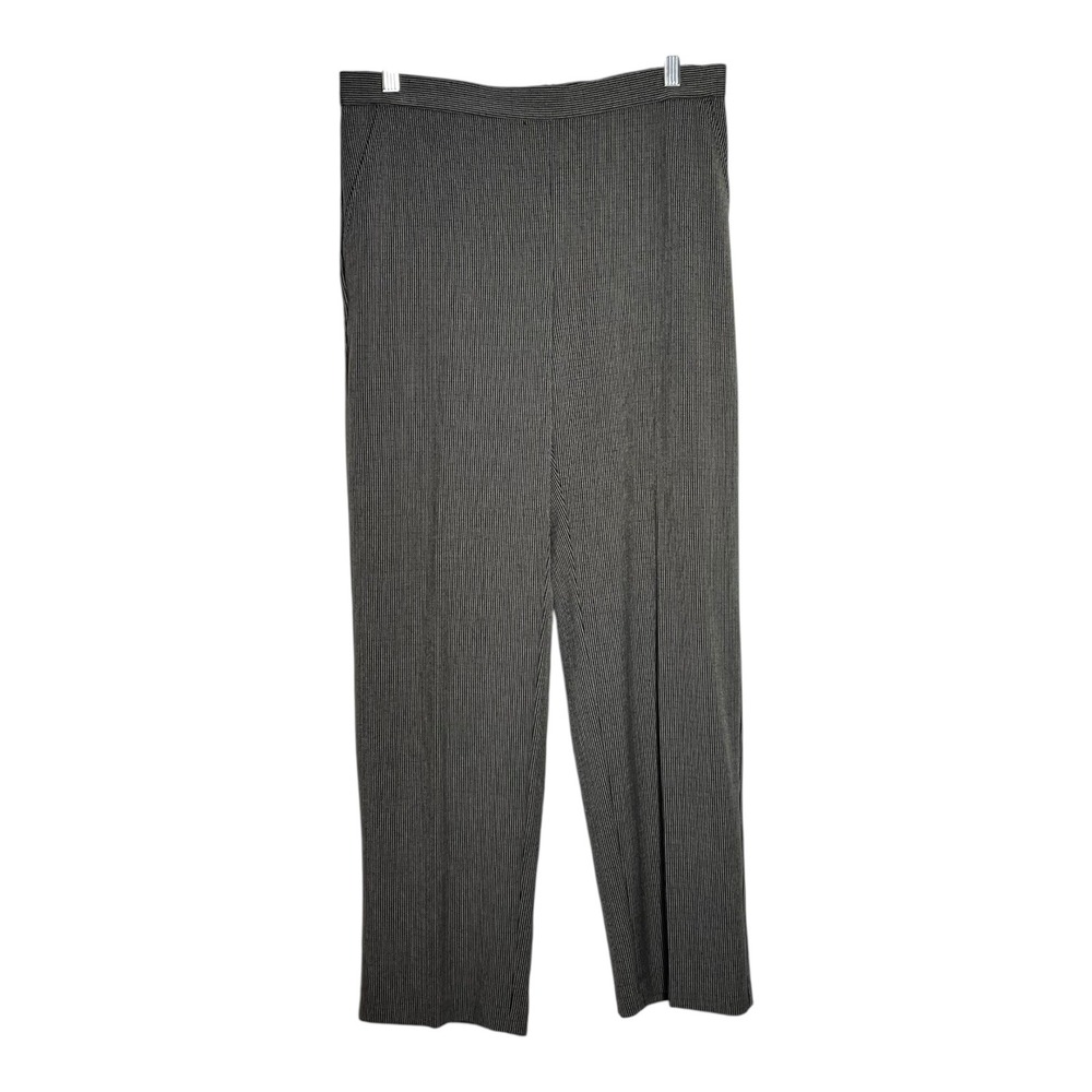 Kim Rogers Petite Pants Black White Brown pinstripe Stretch Waist Women Size 12P